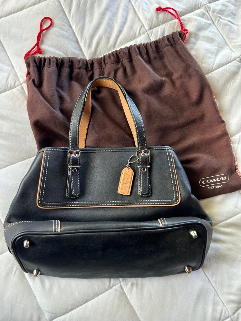 Coach Hamptons Leather Satchel / Tote (Model 7555)